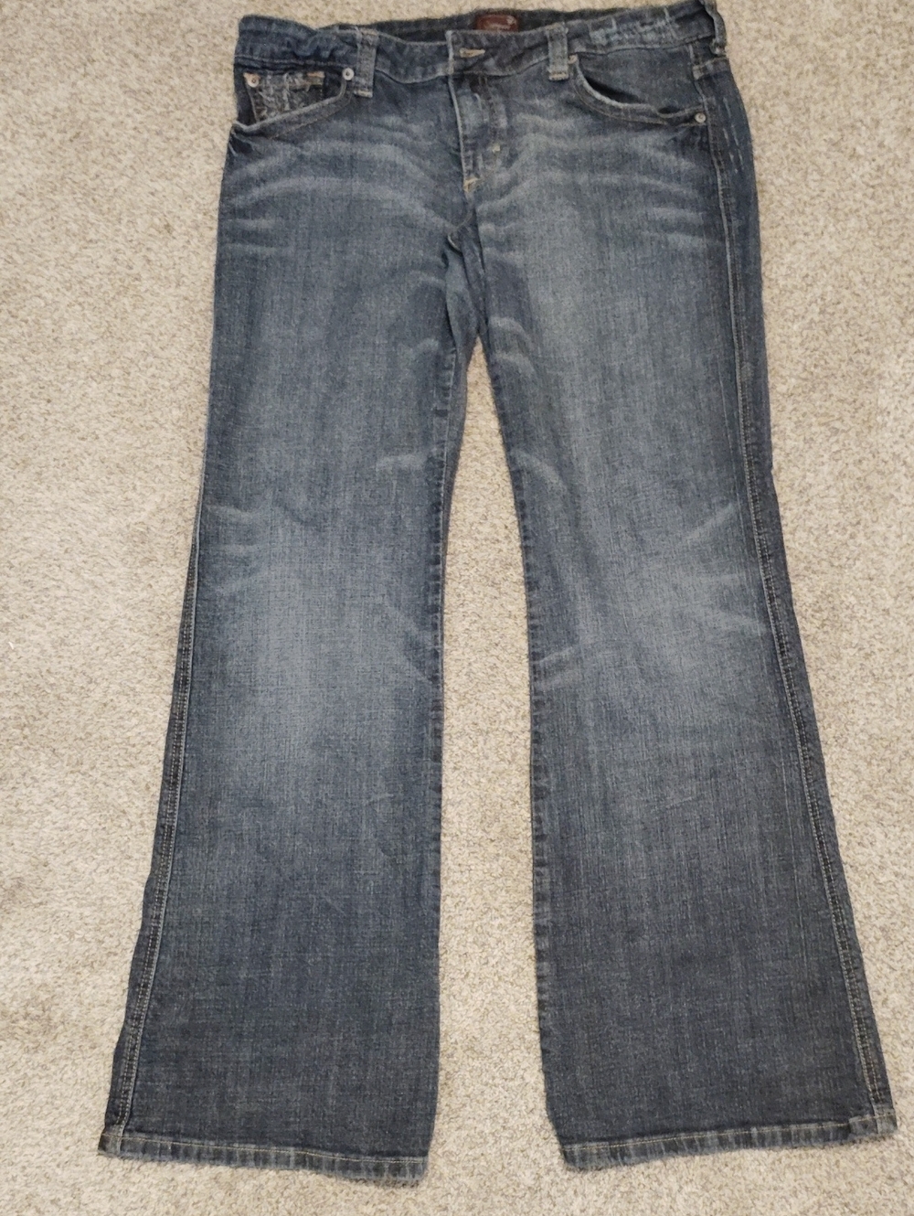 Underground Soul Women's Wide-Leg Denim Jeans in Washed Blue